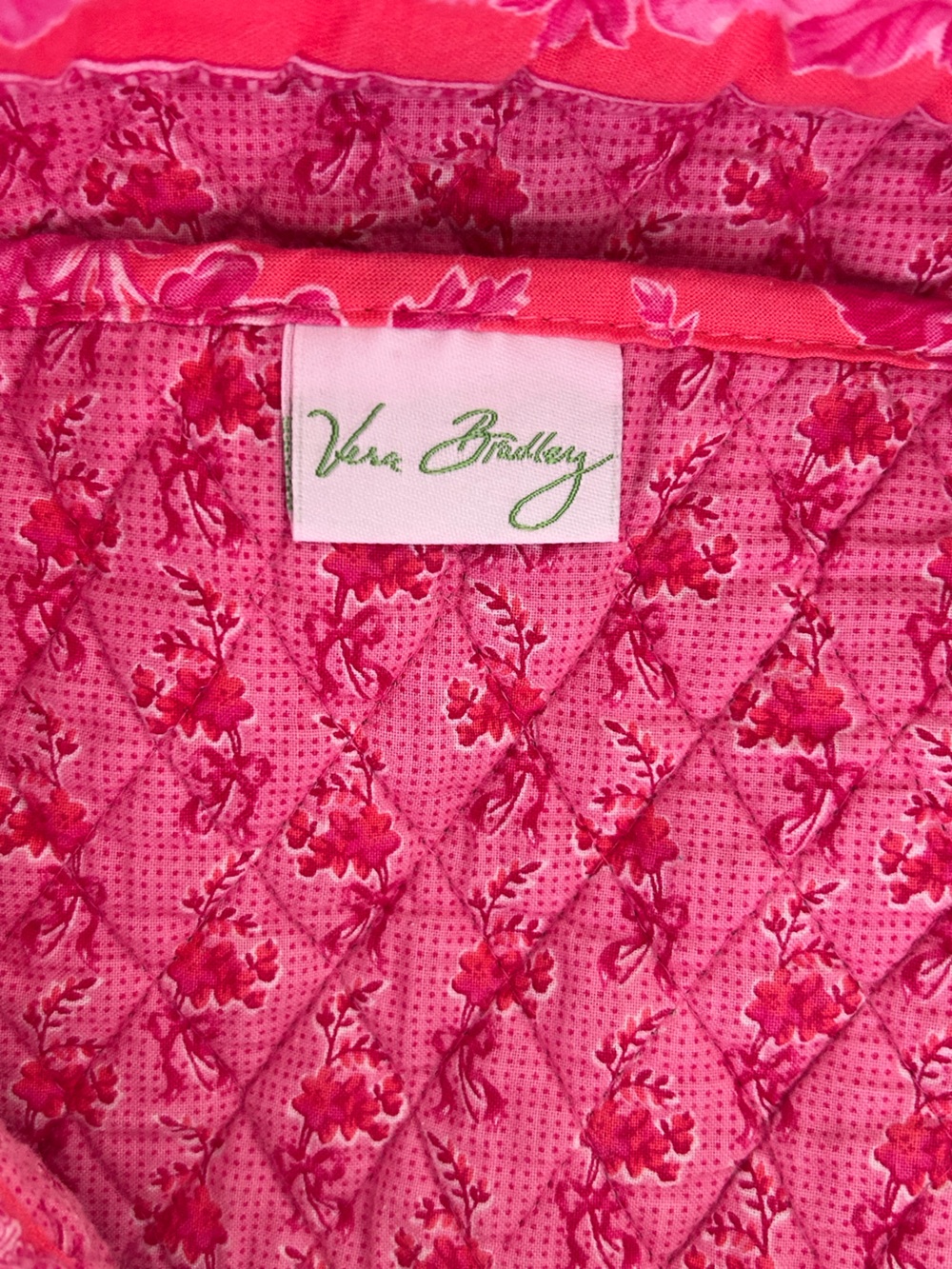 Vera Bradley retired pink "Hope Toile" quilted shoulder tote bag - Picture 13 of 13